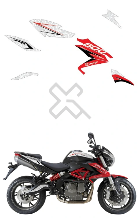 Plangos Edition Half Body Dual Tone Sticker Compatible with Benelli TNT 600i | Made in Premium Gloss Vinyl with FPF (Fade Protection Film), Waterproof, Precut Sticker, Pack of 1